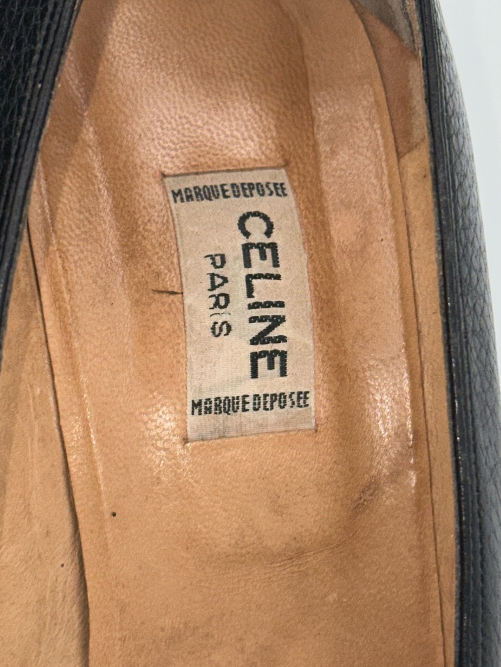 VINTAGE CELINE CLASSIC HEELS Shoes Black BROWN SIZE 39 US Sz 8.5 Pump  AA23 - Picture 3 of 9